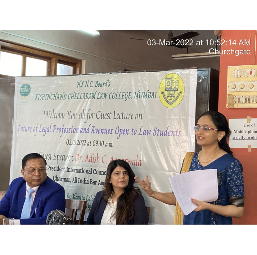 Future of Legal Profession and Avenues Open to Law Students by Dr. Adish Aggarwala, President, International Council of Jurists & Chairman, All India Bar Association
